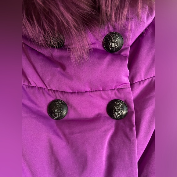 ❗️Clearance❗️Emilio Pucci Purple Real Fox Fur Down Jacket Women 3/4 Sleeves - Picture 10 of 17